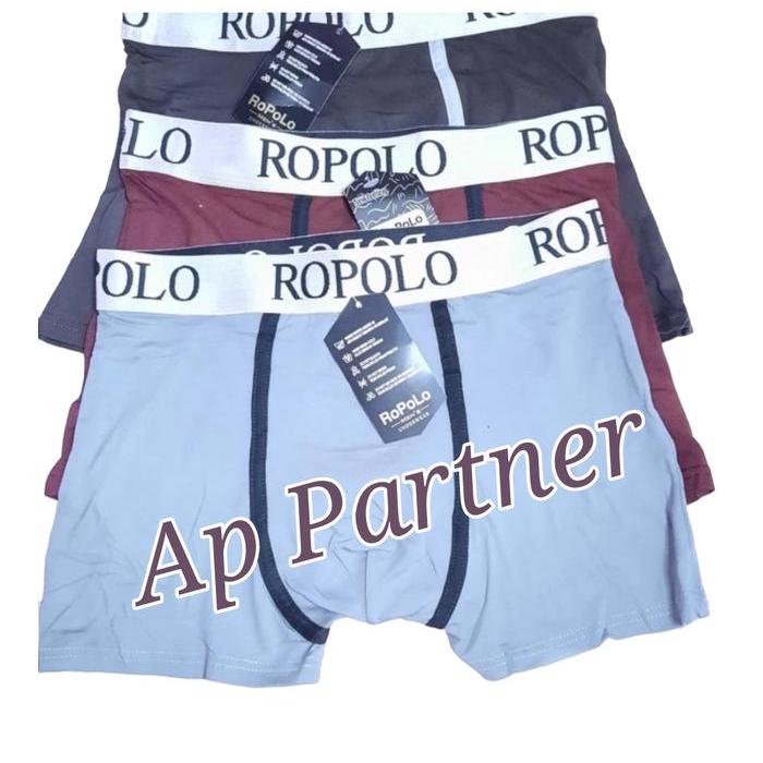 k6zv- Ropolo Grosir 1 Lusin / 12 Pcs Celana Dalam Boxer Pria Dewasa Jumbo - Celana Dalam