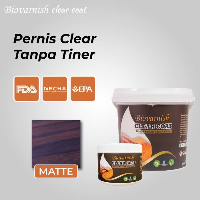 Biovarnish Clear Coat 1kg Pernis kayu Clear Untuk Finishing Kayu Matte