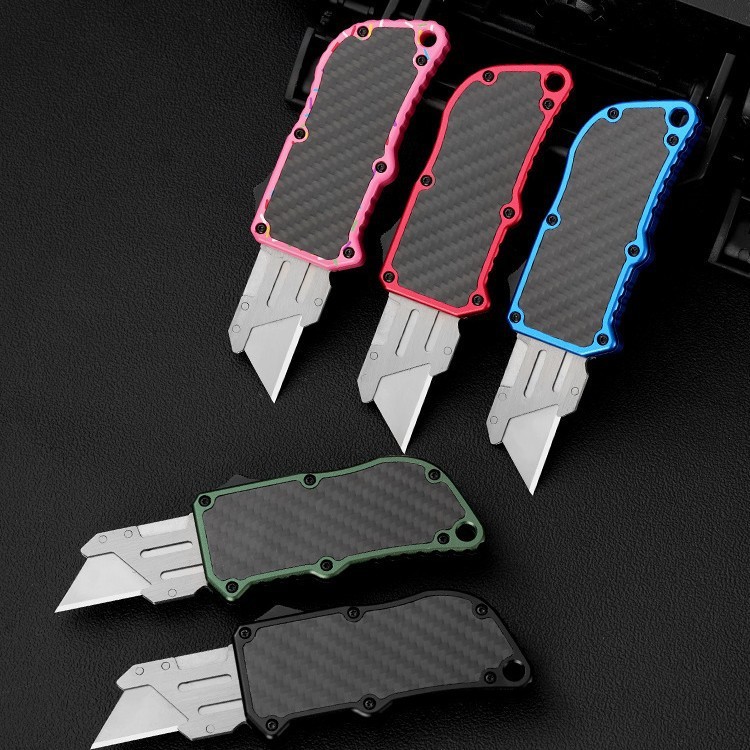 Pisau Cutter Outdoor - Aluminium Handle - Pisau Lipat EDC - Pisau Serbaguna untuk Camping & Aktivita