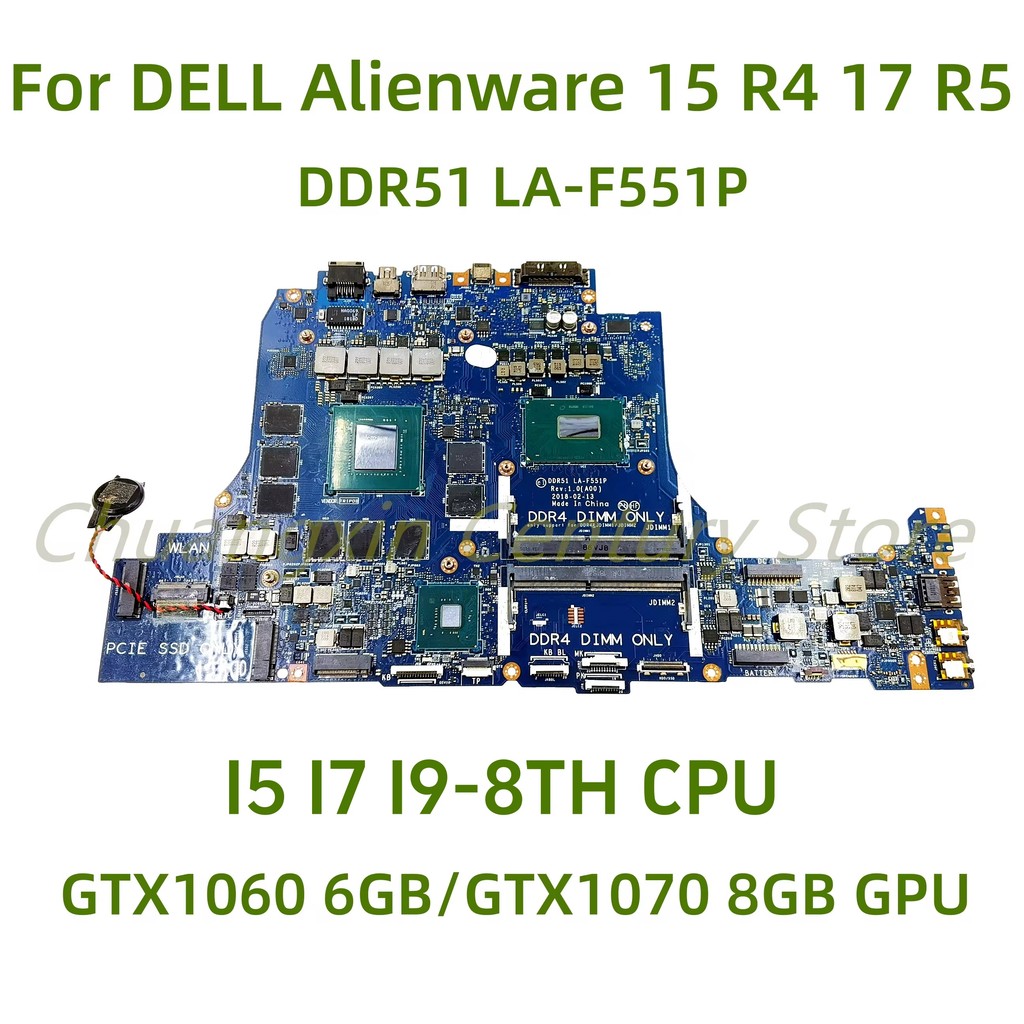 For DELL Alienware 15 R4 17 R5 laptop motherboard DDR51 LA-F551P with I5 I7 I9-8TH GTX1060 6GB/GTX10