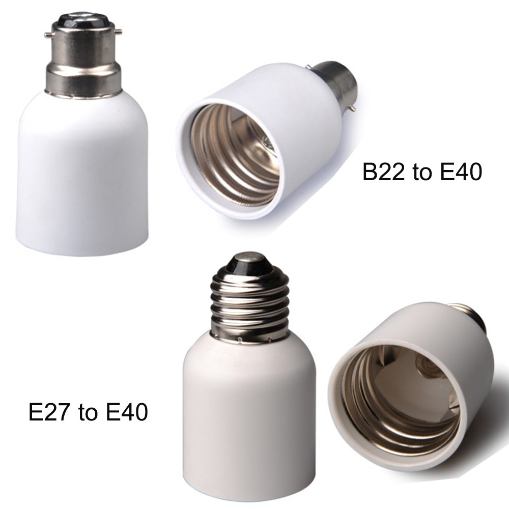 2pcs B22/E27 to E40 Medium Screw/Bayonet Light Socket Heat Resistant Fireproof Mogul Highbay LED
