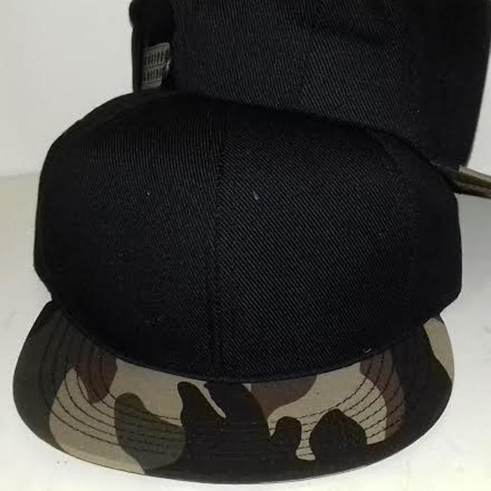 l419- Topi Snapback Hiphop Polos Hitam Loreng Tentara / Topi Snapback Loreng