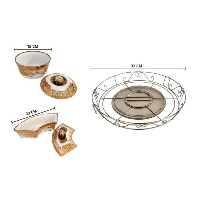 Vicenza Prasmanan Kecil Dengan Roda Pemutar Dan Rak Besi Gemini Crh14