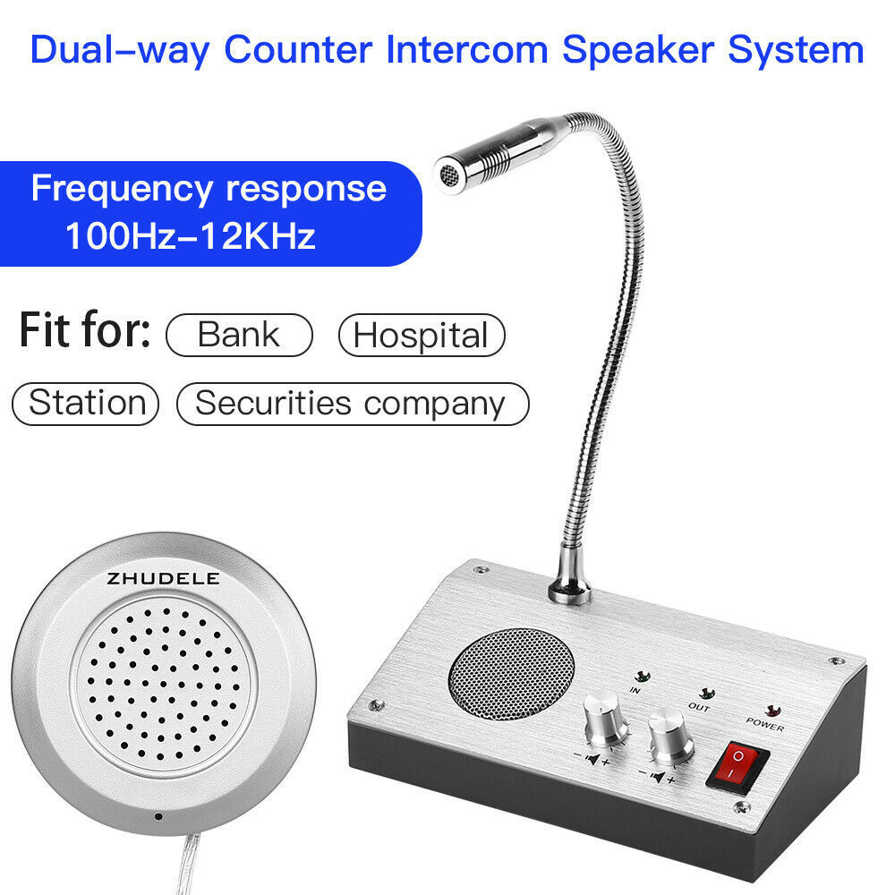 Dual-Way Window Counter Intercom Interphone System