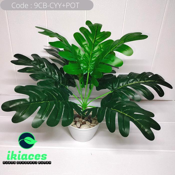 gdyd- Bunga Plastik Bunga Keladi Pot Tanaman Artificial Artifisial Homedecor