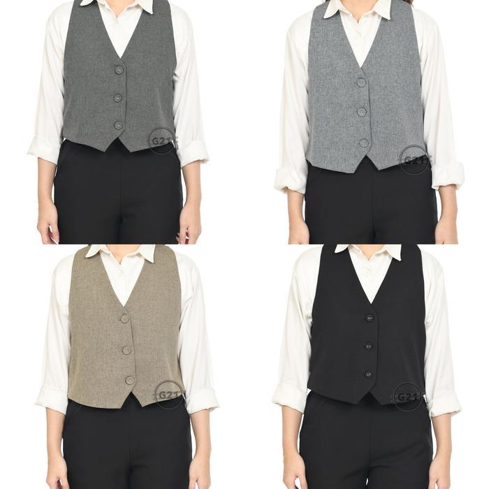 Paling Berkualitas Rompi Vest Formal Wanita Untuk Kerja Kantor Dan Kasual Bahan Import Premium Hight