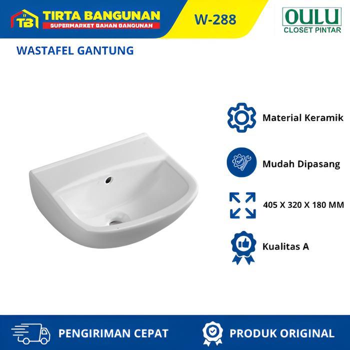 OULU WASTAFEL GANTUNG W288 BASIN OULU WASTAFEL BAK CUCI TANGAN PUTIH MINIMALIS Kran