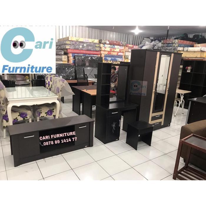 Paket Furniture Lemari 3 Pintu Rak Tv Meja Rias 1 Set Paketan Hemat #2