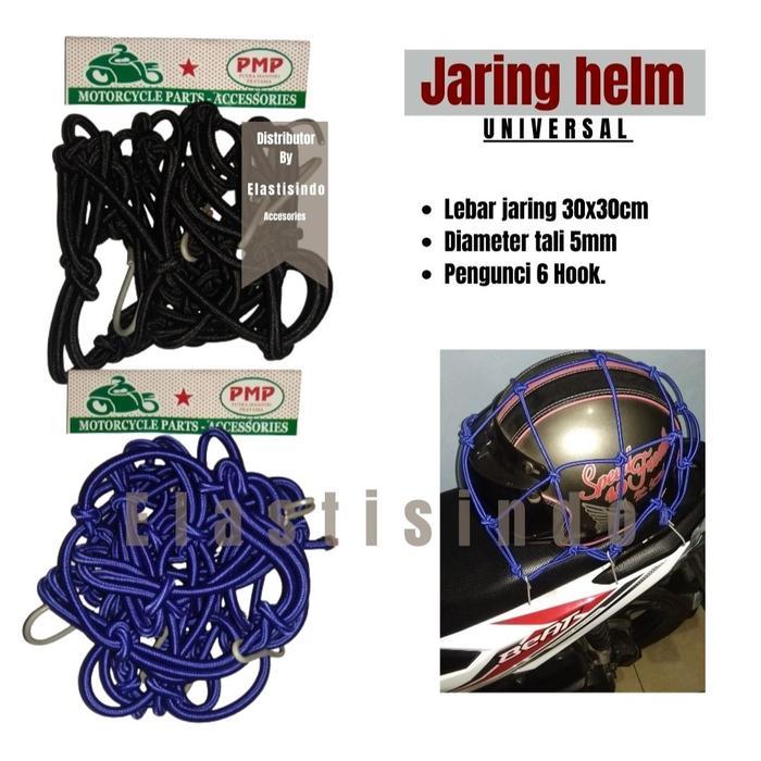 Tali jaring helm/jas hujan motor.