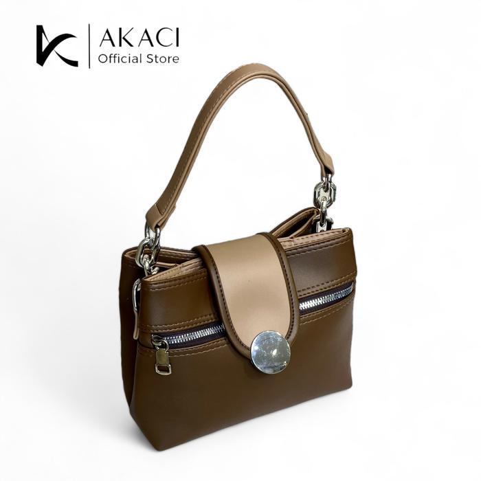 veluna- Akaci Store Becka Tas Selempang Bahu 09-8276 Bahan Ms Halus 2 Ruang Tas Wanita Kekinian