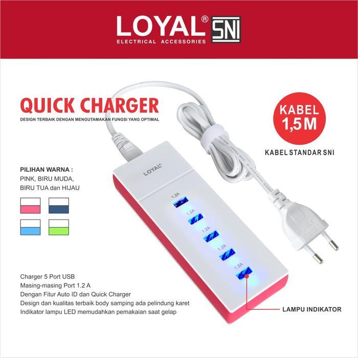 cve7- Loyal Usb Charger 5 Port Colokan Usb Ly-295