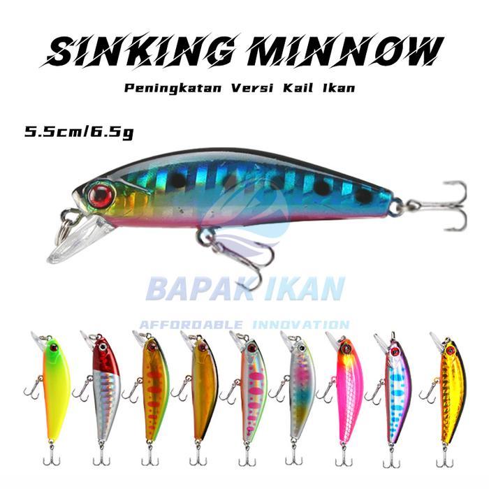 New Umpan Lure Minnow Slow Sinking Fishing Bait Set Top Water Lure Tackle Lure For Fishing Floating