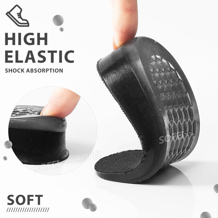 pn2o- SofeistoreTinggi Badan Meningkat Bantalan Sepatu Setengah Bantalan Tumit Silikon Polos
