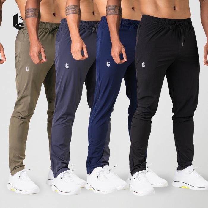 Lockerwear Celana Panjang Gym Fitness Olahraga Parasut Pria Jogger Pants Running Lari Jogging