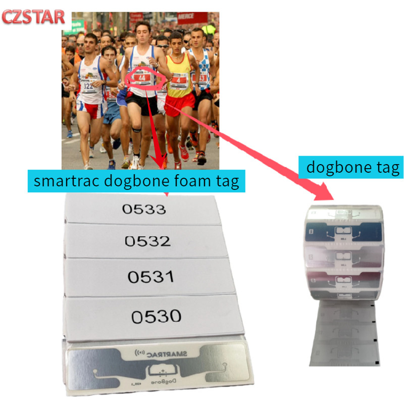 50pcs long range Smartrac Dogbone Uhf Rfid Marathon Timing Chip Impinj R6 M750 chip Long Range UHF