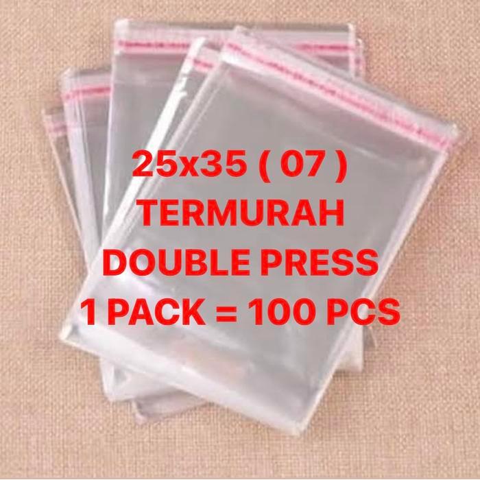 4lcj- 25X35 07 40 Micron Plastik Opp Seal Distro Garmen Baju Dewasa 100 Pc