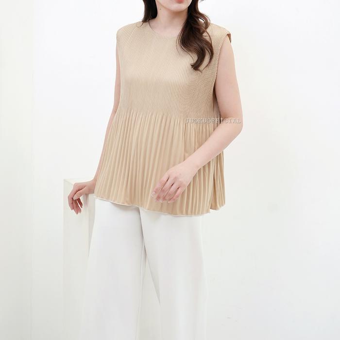 Atasan Plisket Lidi Cabang Tanpa Lengan / Baju Plisket / Tanktop Plisket / Pleated Top