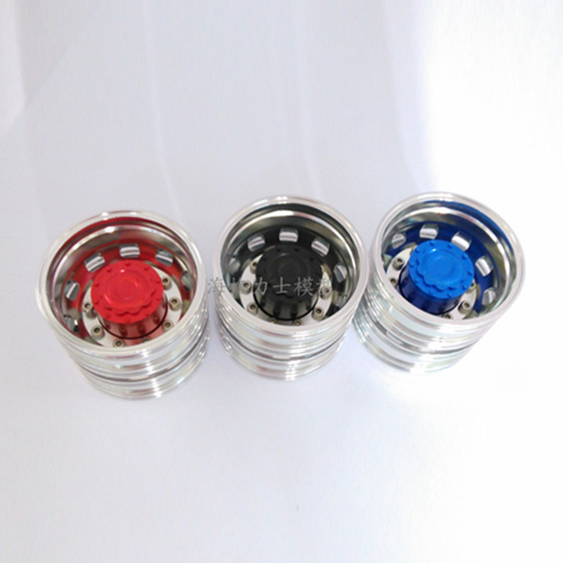 2 Pcs Dual Tire Wheel Metal Rear Wheel Hub For 1/14 Tamiya Rc Truck Trailer Tipper Scania 770S Benz