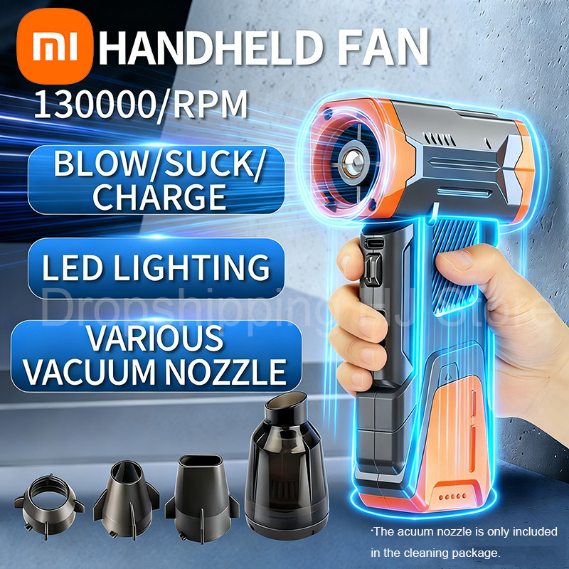 Xiaomi 130000RPM Brushless Wireless Jet Fan Turbine Blower With Lighting For Car Cleaning Portable