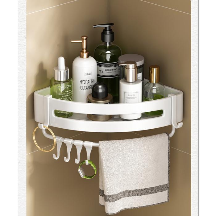 Ikea Home - Rak Kamar Mandi Sudut Alumunium Rak Susun Tempel Dinding Rack Tempat Sabun Bumbu Tebal