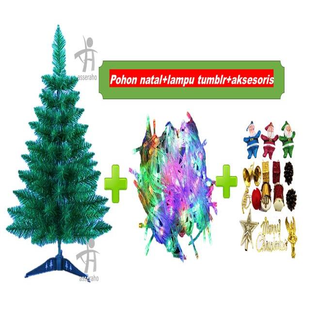 Carre_ 1 Set Paket Pohon Natal Lengkap Dengan Aksesoris Ornamen Natal/Pohon Natal Murah/Pohon Natal