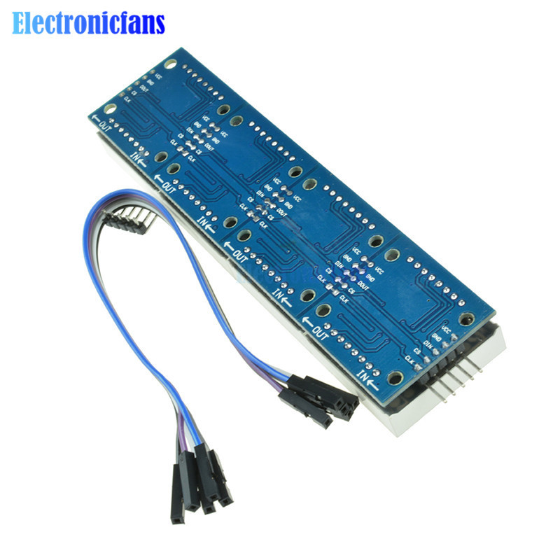 MAX7219 LED Microcontroller 4 In 1 Display with 5P Line Dot Matrix Module 5V Operating Voltage for A