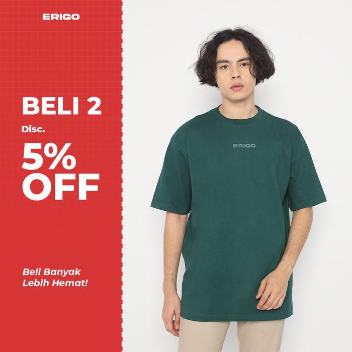PROMO (GGV) ERIGO T-SHIRT BASIC NOBERT GREEN - KAOS BASIC HIJAU PRIA & WANITA DESAIN STYLISH BAHAN