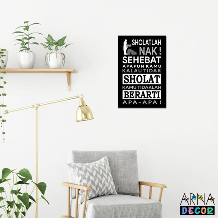 Aj' Walldecor Hiasan Dinding Kayu Sholat Quote Islami Sholatlah Nak Wall Decor