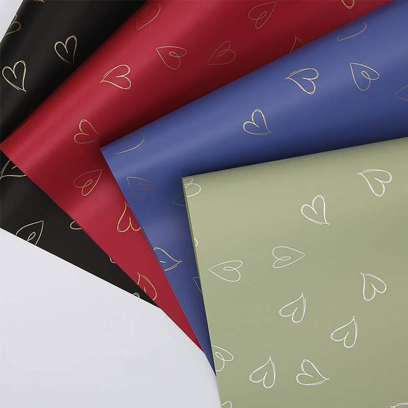 5Pcs/Set 58X58cm Matte Love Wrapping Paper Flower Wrapping Pearl Paper Double Side Color paper