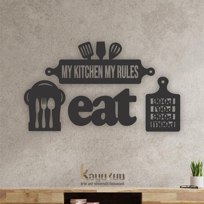 Hiasan Dinding Hiasan Dapur Kayu Plywood 5mm Pajangan warna Pink / Gold / Hitam