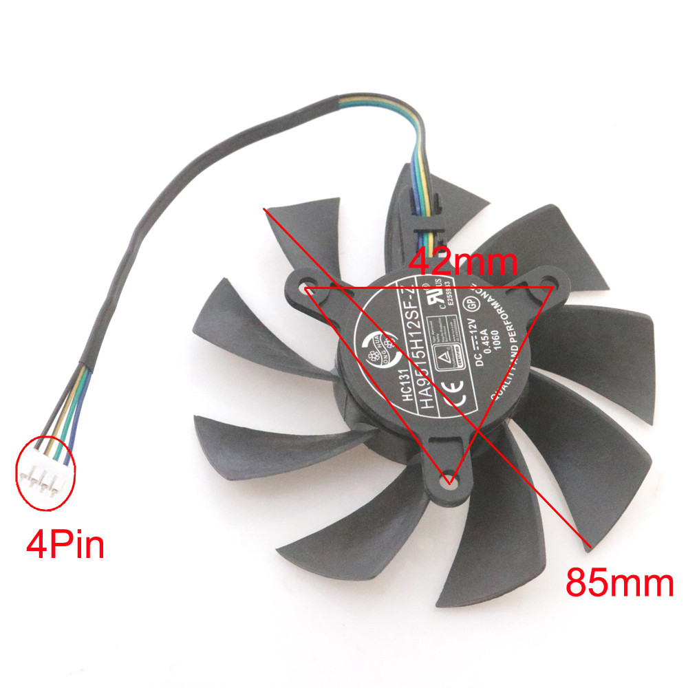 HA9015H12F-Z HA9015H12SF-Z 12V 0.57A 85mm 42*42*42mm 4Pin For MSI GTX1060 950 ITX R7 360 Graphics / 