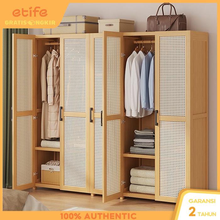 Etife Lemari Pakaian Bamboo Furniture Lemari Bayi Lemari Pakaian Minimalis Lemari Baju Gantung
