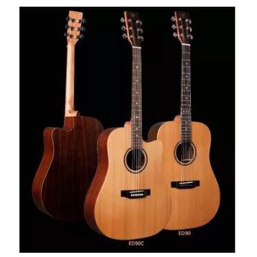 Gitar Akustik Elektrik Sqoe Spain Ed90C Vintage Natural Satin Original With Bag