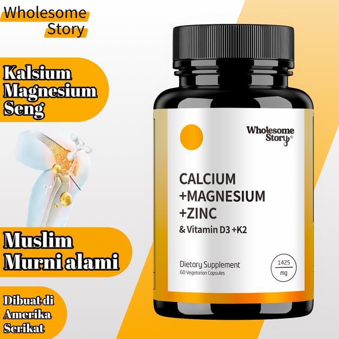 Calcium Magnesium Zinc + D3 K2, Membantu Meningkatkan Kepadatan Tulang dan Mengurangi Kekakuan Otot,