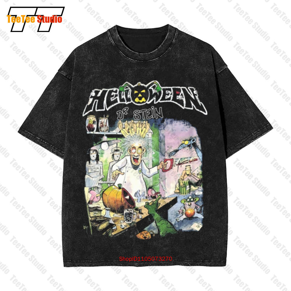 Helloween Dr. Stein Keeper Of The Seven Keys Part 2 Vintage Oversized T-Shirt E66I