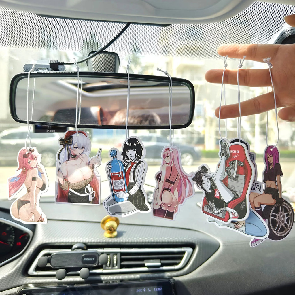 Car Air Freshener Perfume JDM Decoration Rearview Mirror Pendant Hanging Ornament JK Anime Girls Sex