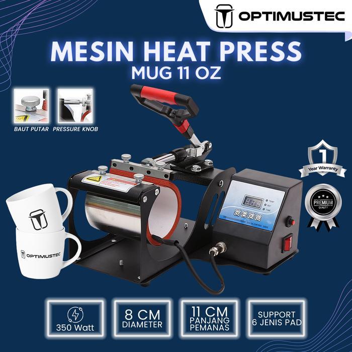 OPTIMUSTEC Mesin Press Sablon Tumbler / Mug 11 Oz Gelas - Premium Digital Mug Heat Press Sablon