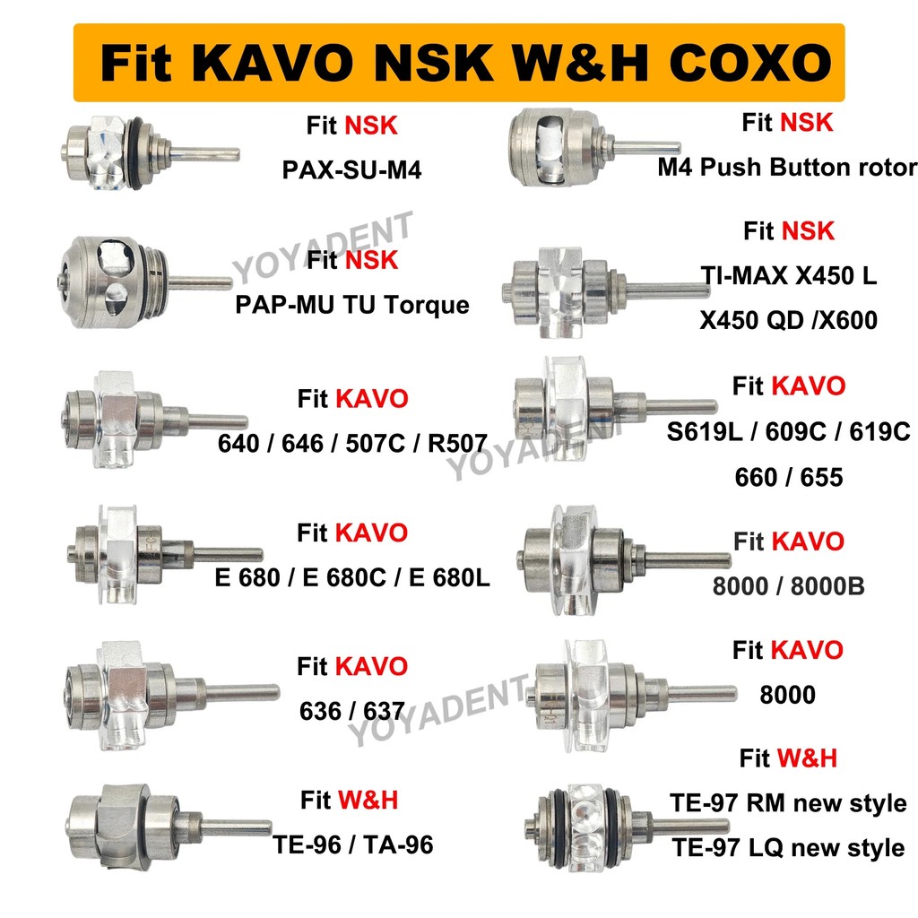 Turbine Cartridge Air Rotor Fit NSK KAVO COXO High Speed Handpiece
