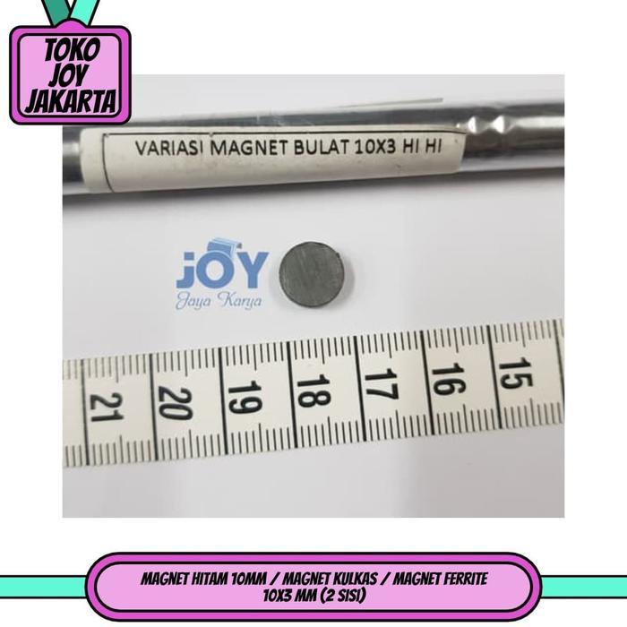 Magnet Hitam 10mm / Magnet Kulkas / Magnet Ferrite 10x3 mm (2 sisi)