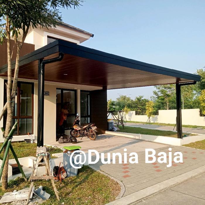 New Kanopi Baja Ringan Atap Alderon+ Plavon PVC Minimalis Desain Modern Praktis & Elegan untuk Rumah