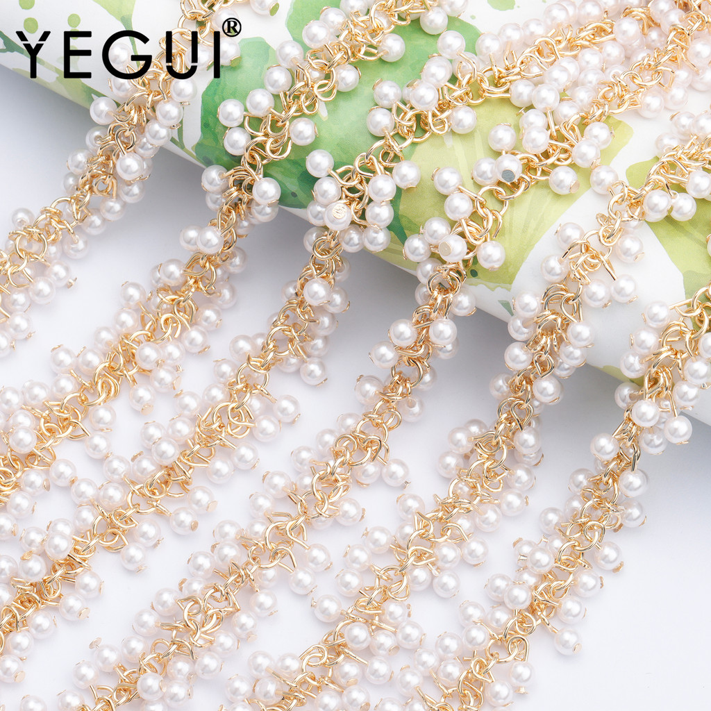 YEGUI C97,jewelry accessories,18k gold plated,0.3 microns,diy chain,AAA pearl,diy bracelet