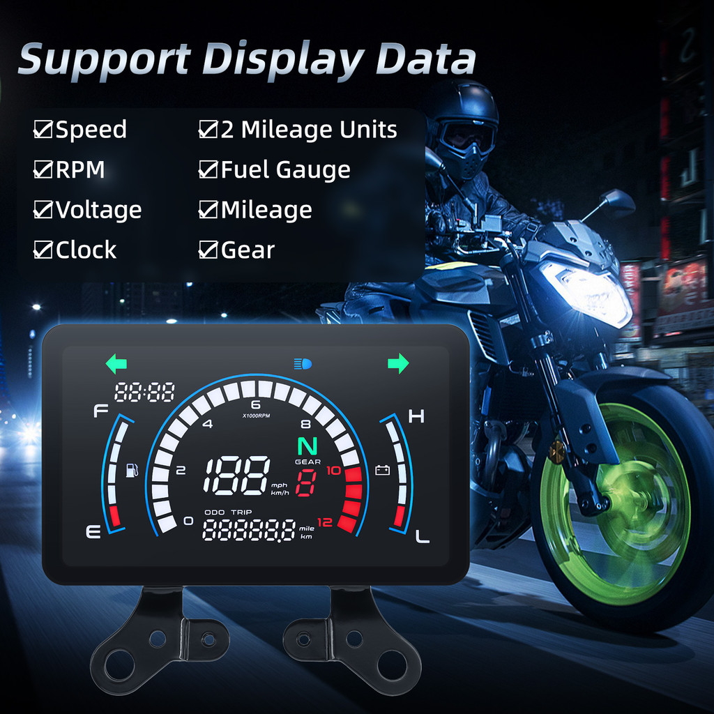 Motorcycle Digital Speedometer For Honda Ex5 Odometer Rpm Tachometer Fuel Gauge Lcd Dashboard