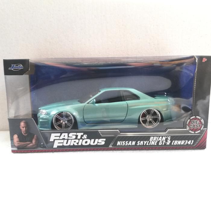Ready Jada Toys 1:24 Nissan Skyline Gtr R34 Bnr Fast Furious First Movie