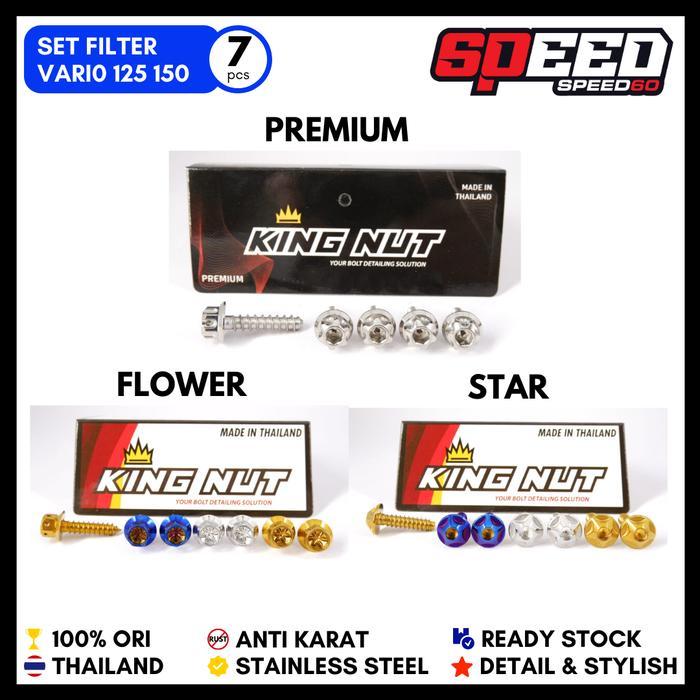 SET BAUT FILTER HONDA VARIO 125 VARIO 150 PROBOLT STAINLESS KING NUT
