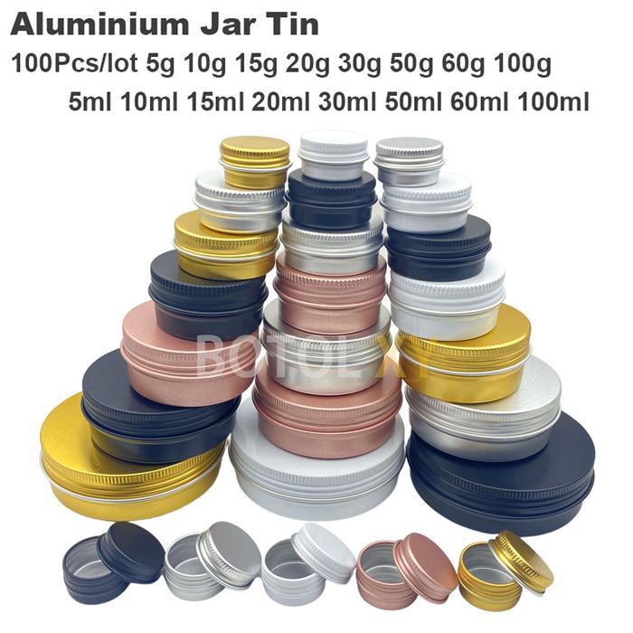 Pot Jar 10 15 20 30Gram Tin Aluminium Kaleng Pomade 10gr 15gr 20gr 30gr Kosmetik Cream / Krim Wadah
