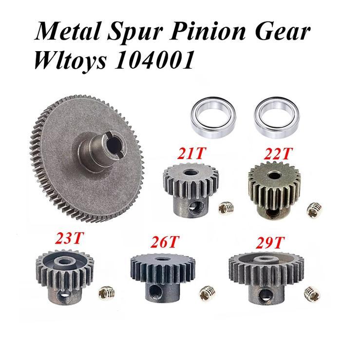 Metal Gear Motor Pinion Bearing Wltoys 104001 RC Car Upgrade