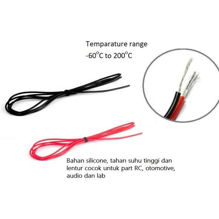 50CM Kabel 26awg silikon Silicone Rubber Wire 26AWG Cable Flexible RC