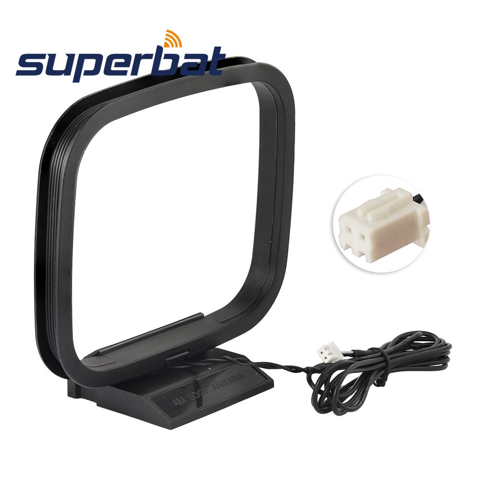 Superbat Indoor Am Antenna 2-Pin Mini Rf Coaxial Connector For Sony Philips Curtis Radio Audio