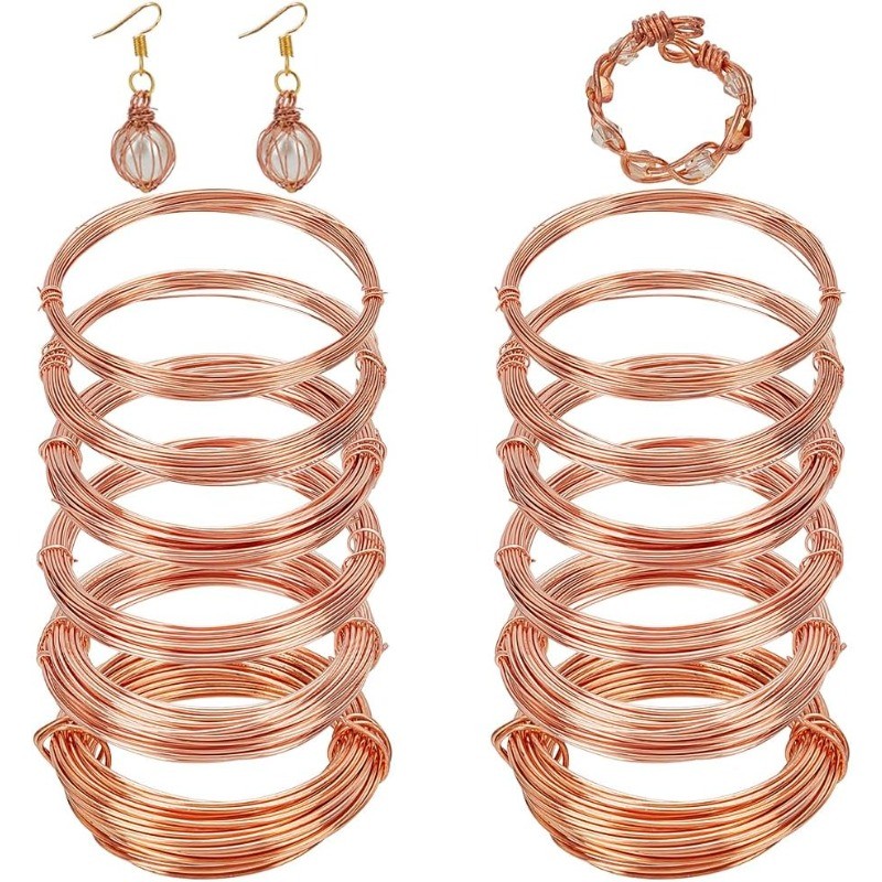 12 Rolls 196 Feet Dead Soft Copper Wire 18/20/22/24/26/28 Gauge Solid Bare Copper Wire Round Craft