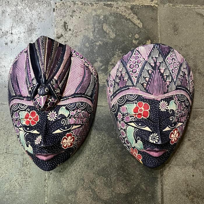 Topeng Rama Shinta Batik Kayu Hiasan Dinding Oleh Oleh Khas Jogja Indonesia